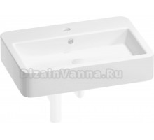 Накладная раковина Wellsee Halcyon 201001300 60 глянцевая белая, матовая белая, прямоугольная, фаянс, с 1 отверстием под смеситель