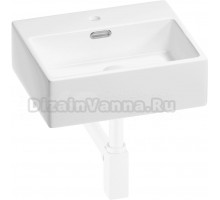 Накладная раковина Wellsee Graceful Pro 201001310 43 глянцевая белая, матовая белая, прямоугольная, фаянс, с 1 отверстием под смеситель