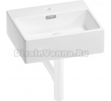 Накладная раковина Wellsee Graceful Pro 201001315 43 глянцевая белая, матовая белая, прямоугольная, фаянс, с 1 отверстием под смеситель