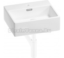 Накладная раковина Wellsee Graceful Pro 201001320 43 глянцевая белая, матовая белая, прямоугольная, фаянс, с 1 отверстием под смеситель