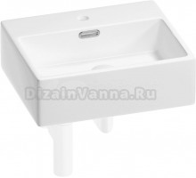 Накладная раковина Wellsee Graceful Pro 201001325 43 глянцевая белая, матовая белая, прямоугольная, фаянс, с 1 отверстием под смеситель