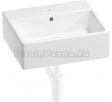 Накладная раковина Wellsee Graceful Pro 201001330 50 глянцевая белая, матовая белая, прямоугольная, фаянс, с 1 отверстием под смеситель