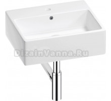 Накладная раковина Wellsee Graceful Pro 201001341 50 глянцевая белая, хром, прямоугольная, фаянс, с 1 отверстием под смеситель