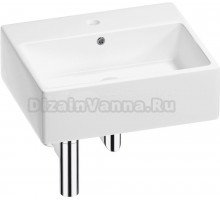 Накладная раковина Wellsee Graceful Pro 201001346 50 глянцевая белая, хром, прямоугольная, фаянс, с 1 отверстием под смеситель