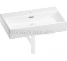 Накладная раковина Wellsee Graceful Pro 201001365 70 глянцевая белая, матовая белая, прямоугольная, фаянс, с 1 отверстием под смеситель