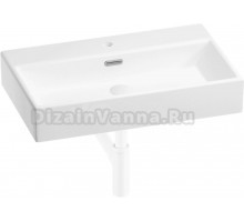 Накладная раковина Wellsee Graceful Pro 201001370 70 глянцевая белая, матовая белая, прямоугольная, фаянс, с 1 отверстием под смеситель