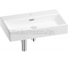 Накладная раковина Wellsee Graceful Pro 201001371 70 глянцевая белая, хром, прямоугольная, фаянс, с 1 отверстием под смеситель