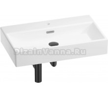 Накладная раковина Wellsee Graceful Pro 201001372 70 глянцевая белая, матовая черная, прямоугольная, фаянс, с 1 отверстием под смеситель