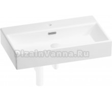 Накладная раковина Wellsee Graceful Pro 201001375 70 глянцевая белая, матовая белая, прямоугольная, фаянс, с 1 отверстием под смеситель