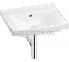 Мебельная раковина Wellsee FreeDom 201001411 50 накладная, глянцевая белая, хром, прямоугольная, фаянс