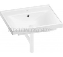 Мебельная раковина Wellsee FreeDom 201001465 60 накладная, глянцевая белая, матовая белая, прямоугольная, фаянс