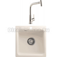 Комплект Мойка Reflexion Base, 43 белая + Смеситель MEGA Life MG-TK09, хром