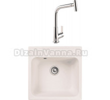 Комплект Мойка Reflexion Etude, 48 белая + Смеситель MEGA Life MG-TK09, хром