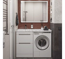 Мебель для ванной комнаты SanStar Толедо 110 L под стиральную машину белая, раковина Персона