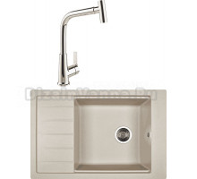 Комплект Мойка Wisent MWP780-30, крем + Смеситель MEGA Life MG-TK09, хром