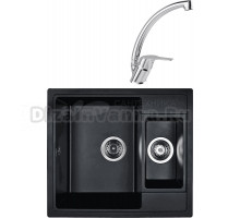 Комплект Мойка Wisent MWQ580-25, оникс + Смеситель MEGA Mega MG-BMK016, хром