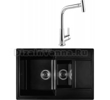 Комплект Мойка Wisent MWQ780-26, антрацит + Смеситель MEGA Life MG-TK09, хром