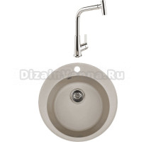 Комплект Мойка Wisent MWR510-30, крем + Смеситель MEGA Life MG-TK09, хром