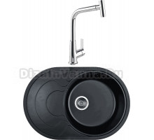 Комплект Мойка Wisent MWR760-26, антрацит + Смеситель MEGA Life MG-TK09, хром