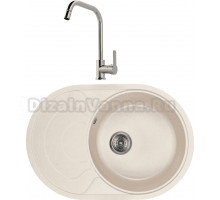 Комплект Мойка Wisent MWR760-30, крем + Смеситель MEGA City MG- ZRV104, хром