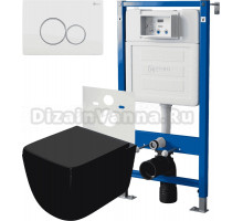 Комплект 3 в 1 Унитаз подвесной Point Меркурий PN41831BM + Инсталляция PN45120 + Кнопка Виктория PN44061WC цвет белый, хром