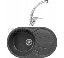 Комплект Мойка Gerhans A02-24, графит + Смеситель MEGA Mega MG-BMK016, хром