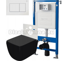 Комплект 3 в 1 Унитаз подвесной Point Меркурий PN41831BM + Инсталляция PN45120 + Кнопка Ника PN44081W цвет матовый белый