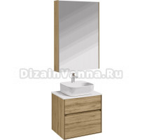 Мебель для ванной комнаты AQUATON Либерти 60 со столешницей белый глянец, раковина Одри 42