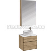 Мебель для ванной комнаты AQUATON Либерти 60 со столешницей белый глянец, раковина Mila 40