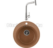 Комплект Мойка Gerhans A05-23, терракотовая + Смеситель MEGA Life MG-TK09, хром