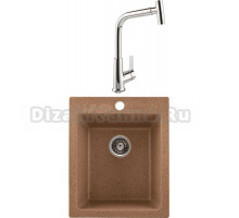 Комплект Мойка Gerhans A10-23, терракот + Смеситель MEGA Life MG-TK09, хром