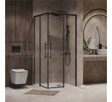 Душевой уголок Niagara Nova NG-6828-34BLACK 80x80, профиль черный матовый, стекло прозрачное