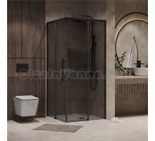 Душевой уголок Niagara Nova NG-2828-34BLACK 80x80, профиль черный матовый, стекло тонированное