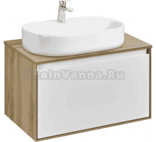 Тумба с раковиной AQUATON Либерти 70 со столешницей дуб эльвезия, раковина Одри 62