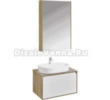 Мебель для ванной комнаты AQUATON Либерти 70 со столешницей дуб эльвезия, раковина Одри 62