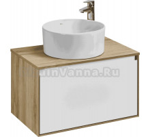 Тумба с раковиной AQUATON Либерти 70 со столешницей дуб эльвезия, раковина Mila 40