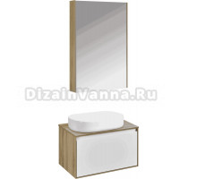 Мебель для ванной комнаты AQUATON Либерти 70 со столешницей дуб эльвезия, раковина Лола 60