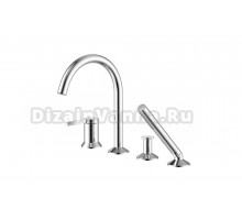 Смеситель на борт ванны Azario FLAME каскадный, на 4 отверстия, хром (AZ-VPC258320C)