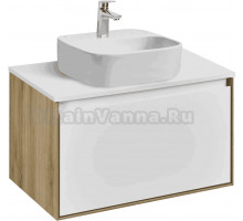 Тумба с раковиной AQUATON Либерти 70 со столешницей белый глянец, раковина Одри 42