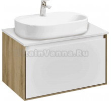 Тумба с раковиной AQUATON Либерти 70 со столешницей белый глянец, раковина Одри 62