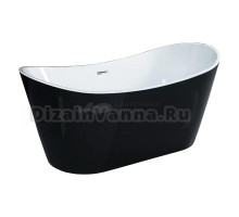 Акриловая ванна AZARIO Melado 180x75 см, отдельностоящая, черная, овальная, на ножках, со сливом-переливом
