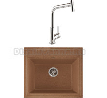 Комплект Мойка Gerhans A12-23, терракот + Смеситель MEGA Life MG-TK09, хром