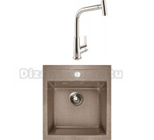 Комплект Мойка Gerhans A45-23, терракот + Смеситель MEGA Life MG-TK09, хром