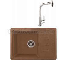 Комплект Мойка Gerhans B15-23, терракотовая + Смеситель MEGA Life MG-TK09, хром