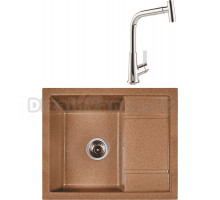 Комплект Мойка Gerhans B19-23, терракотовая + Смеситель MEGA Life MG-TK09, хром