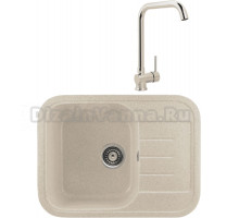 Комплект Мойка Gerhans B20-20, бежевая + Смеситель MEGA Didim MG-CM107, хром