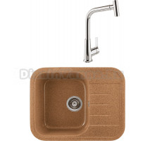 Комплект Мойка Gerhans B20-23, терракотовая + Смеситель MEGA Life MG-TK09, хром