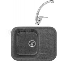 Комплект Мойка Gerhans B20-24, графит + Смеситель MEGA Mega MG-BMK016, хром