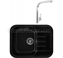 Комплект Мойка Gerhans B20-25, оникс + Смеситель MEGA Mega