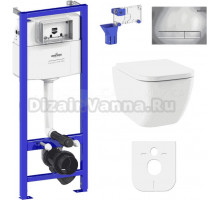 Комплект Lavinia Boho Унитаз подвесной One 33021010 + Крышка-сиденье One 33290200 с микролифтом + Инсталляция RelFix 38010010 + Кнопка RelFix 3805001C хром + Дозатор RelFix 38040010